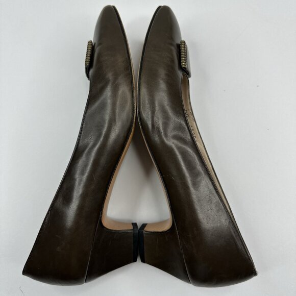 Salvatore Ferragamo Women’s Brown Canora Designer‎ Leather Pump US 7.5 B - Picture 6 of 16